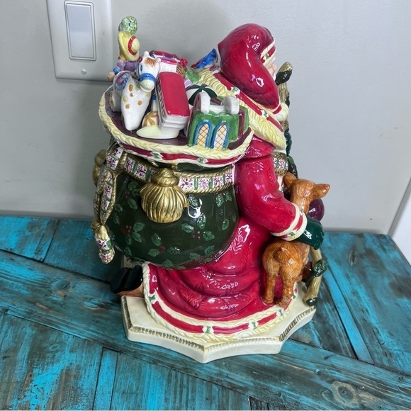Vintage Studio Nova by Mikasa Woodland Holly Santa Claus Christmas Cookie Jar - Picture 3 of 14